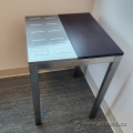Metal and Espresso Wood Side End Table